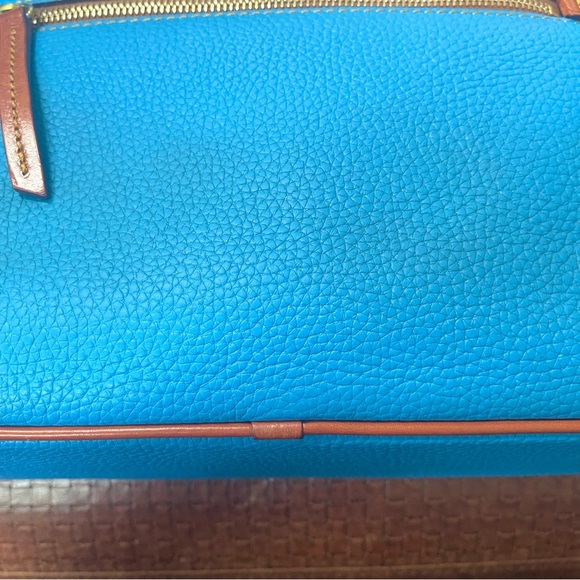 Dooney & Bourke Genuine Pebbled Leather Tote & Shoulder Bag In Bright Blue Color - Picture 12 of 16